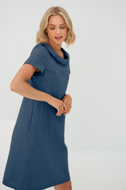 Minimalist Dress, Office Linen Dress, Receptionist Dresses, A Line Dress, Simple Dress, Modest Dress, Linen Clothing, Work Dress
